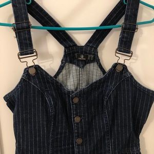 Volcom blue Jean overall shorts